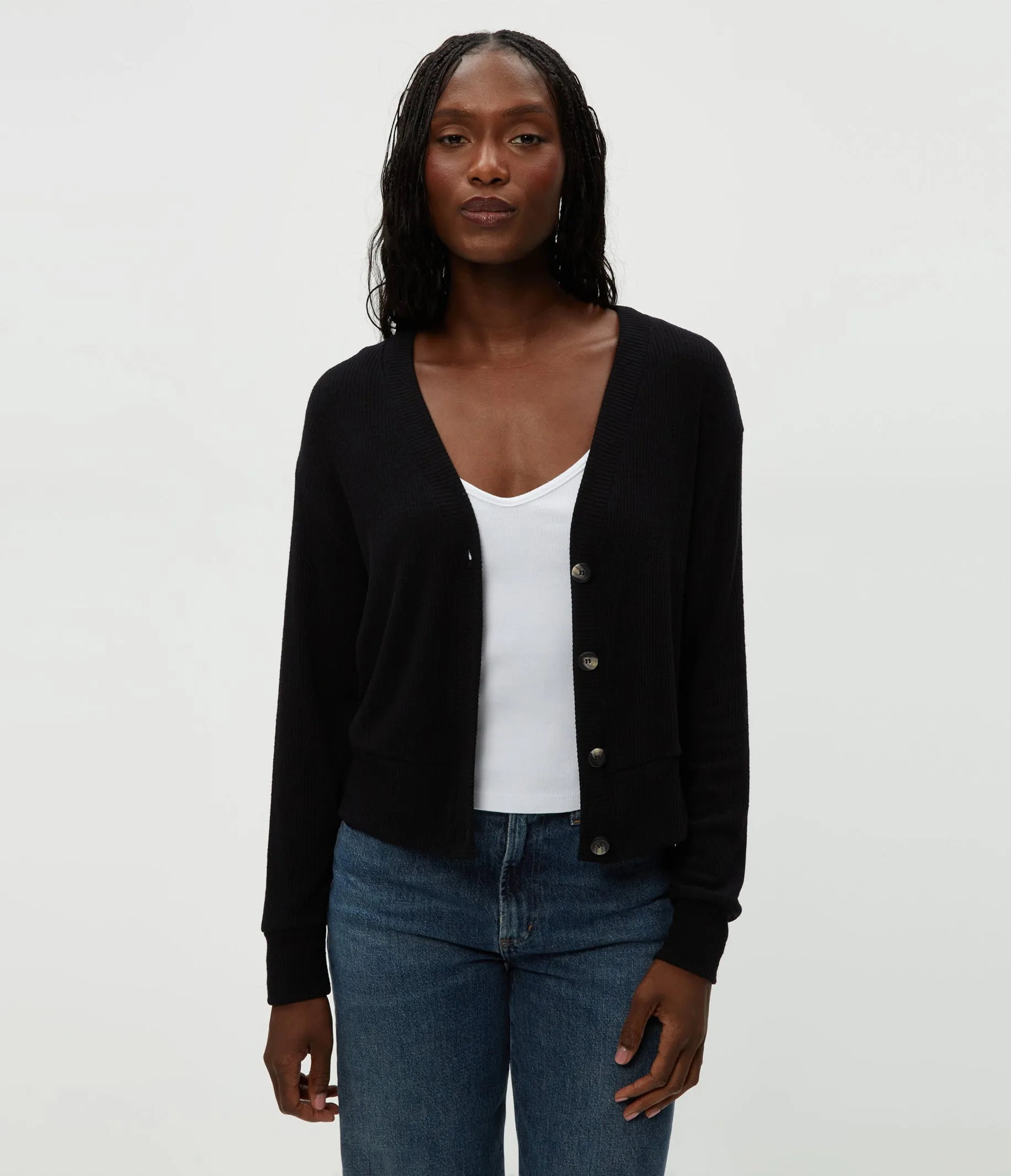 Isla V-Neck Ribbed Cardigan