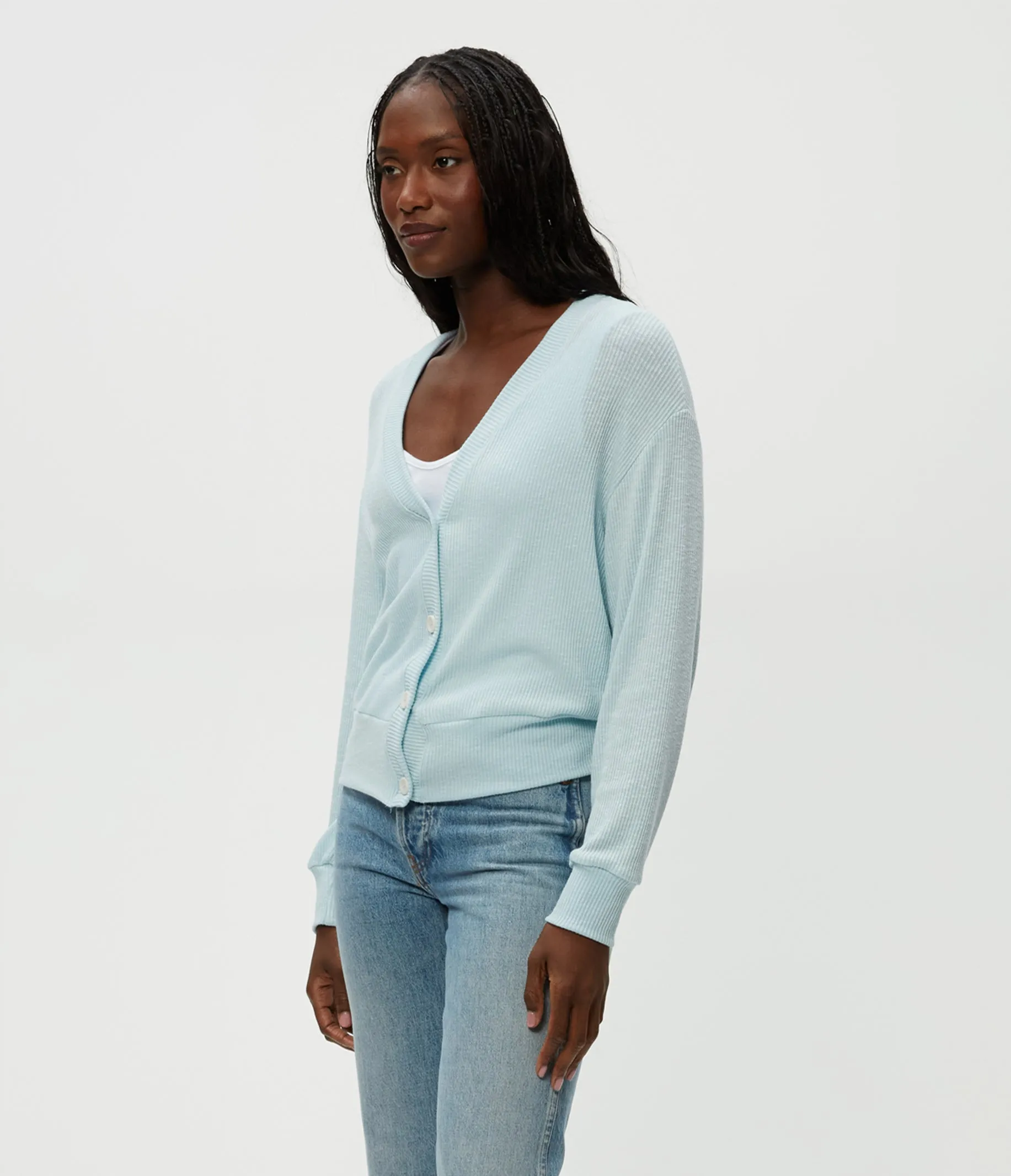 Isla V-Neck Ribbed Cardigan
