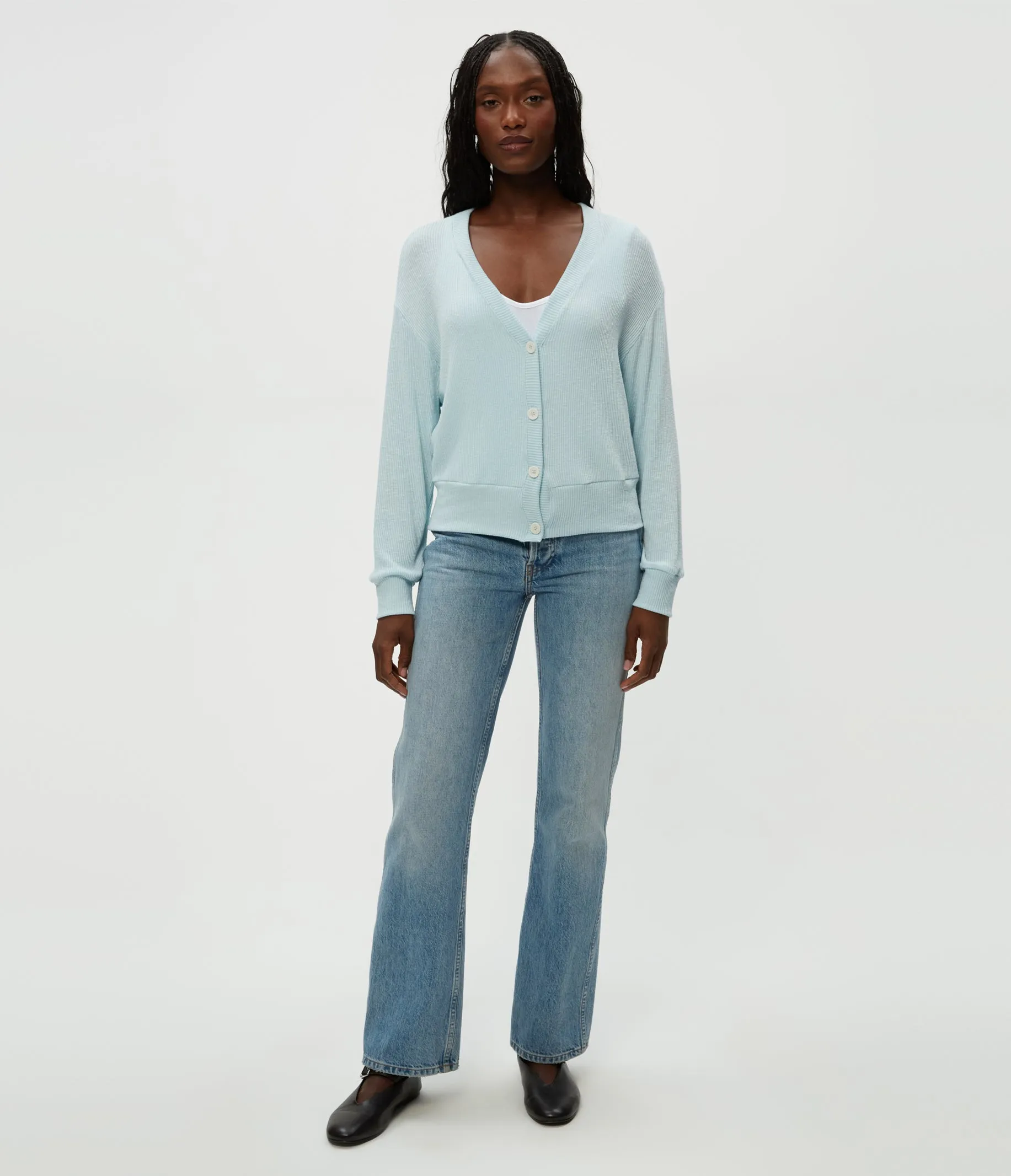 Isla V-Neck Ribbed Cardigan