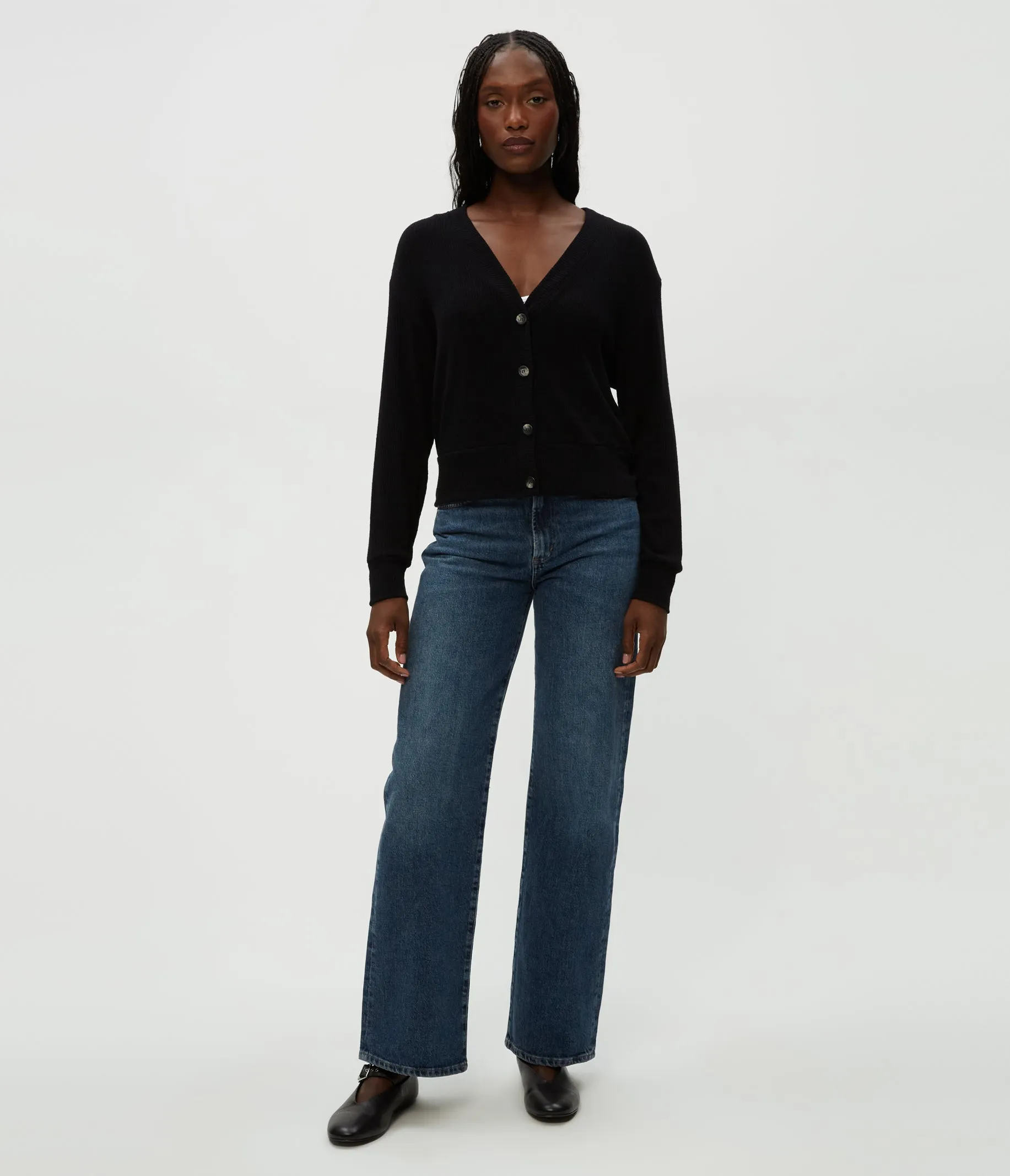 Isla V-Neck Ribbed Cardigan