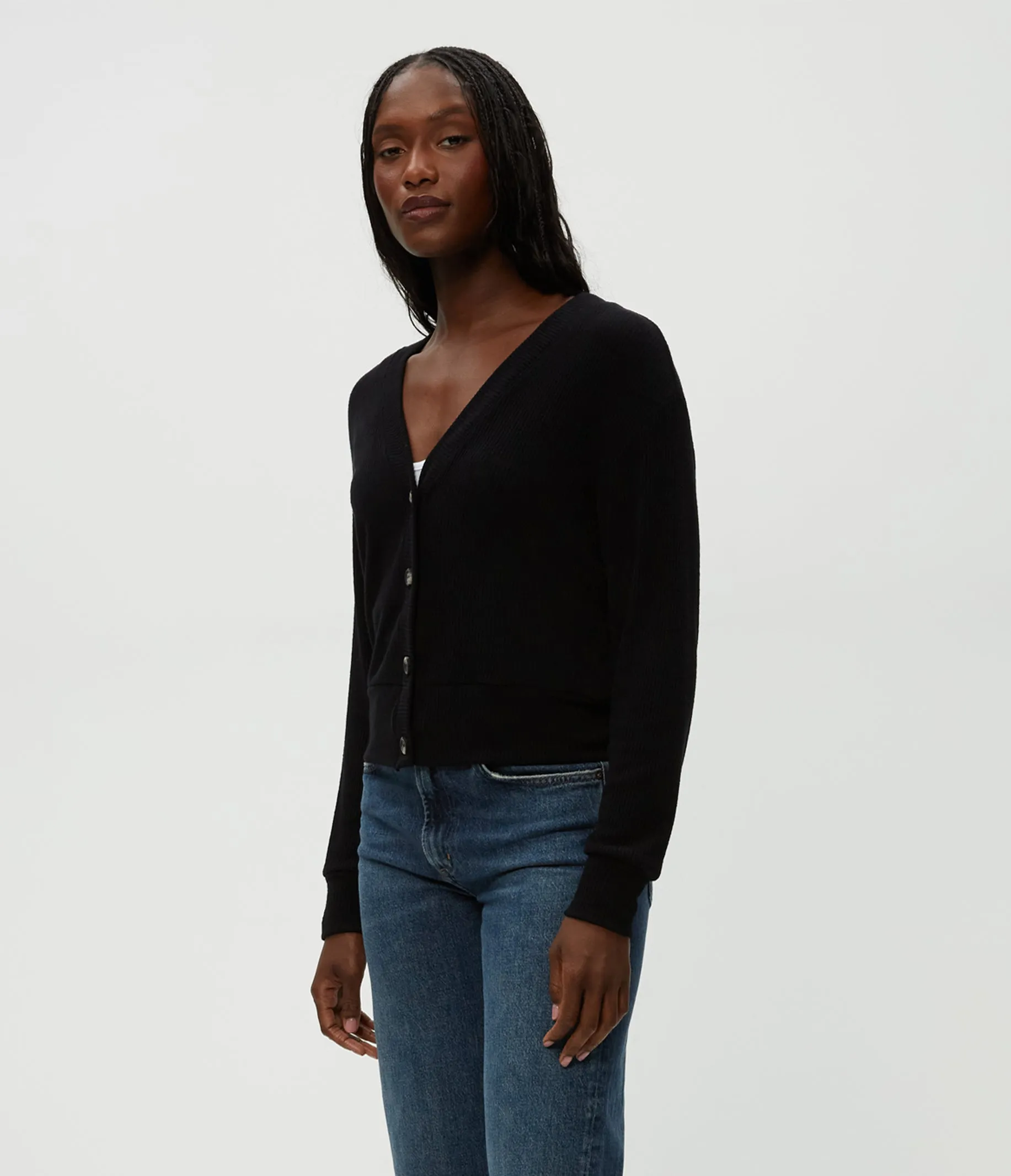 Isla V-Neck Ribbed Cardigan