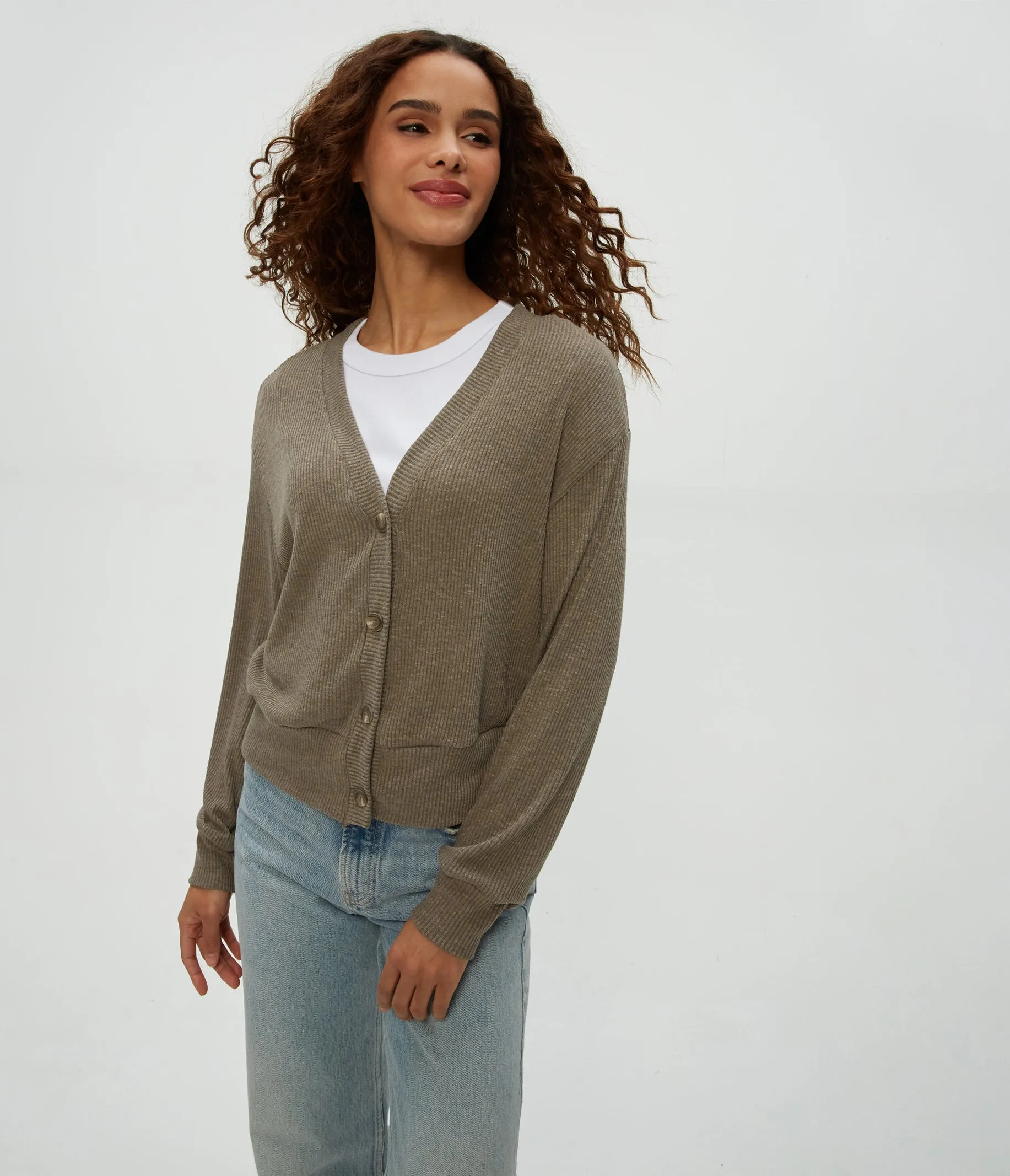 Isla V-Neck Ribbed Cardigan