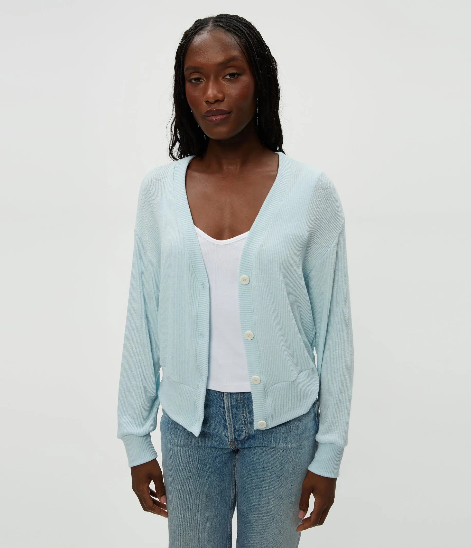 Isla V-Neck Ribbed Cardigan