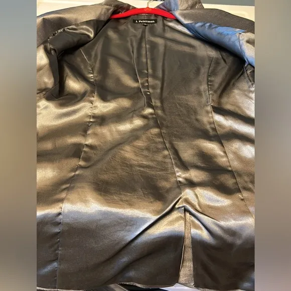 J. Peterman Totally Rational Jetset Blazer Silk Metallic Silver Sz 2 Unique