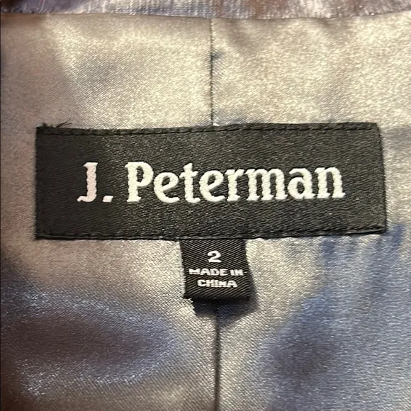 J. Peterman Totally Rational Jetset Blazer Silk Metallic Silver Sz 2 Unique