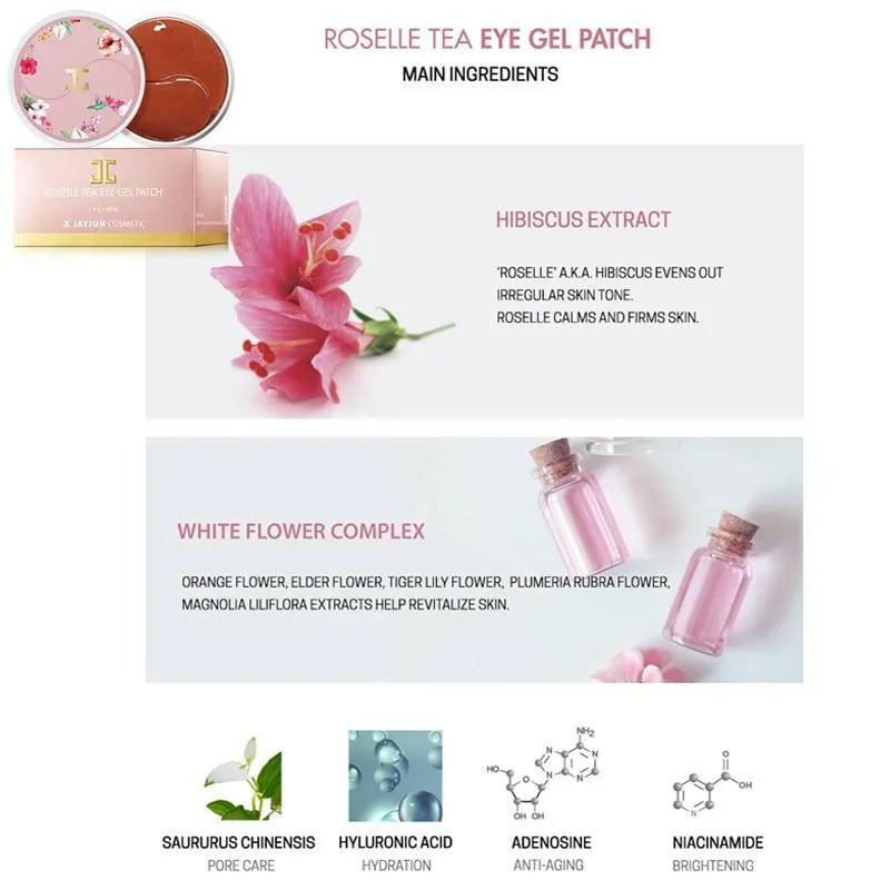 JAYJUN Green Tea / Roselle Hydrogel Eye Gel Patch 60pcs