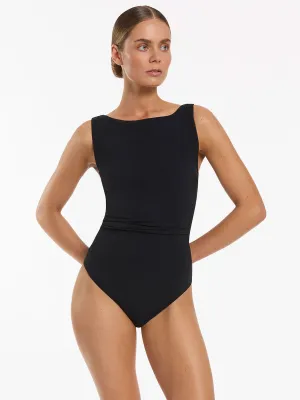 Jetset Boat Neck One Piece In Black