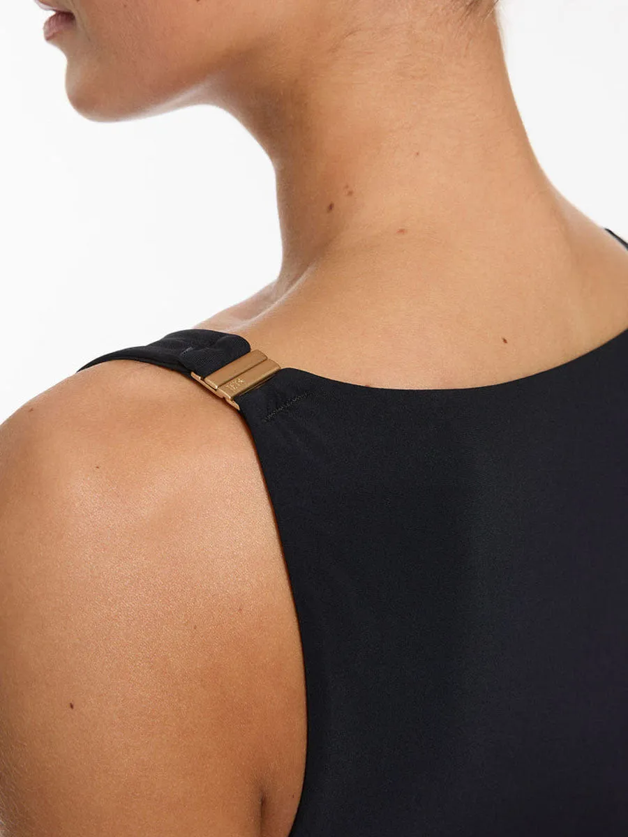 Jetset Boat Neck One Piece In Black
