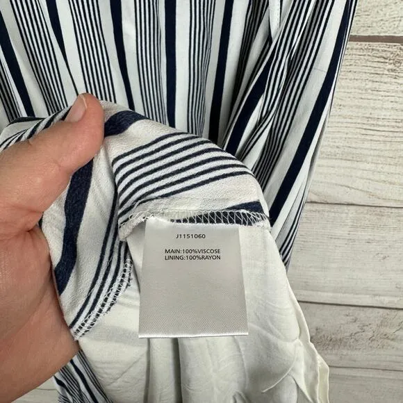 Jetset Diaries Women's White Blue Stripe Her Allies Wrap Maxi Skirt Size Large