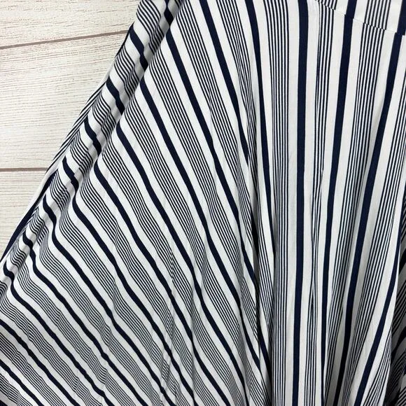 Jetset Diaries Women's White Blue Stripe Her Allies Wrap Maxi Skirt Size Large