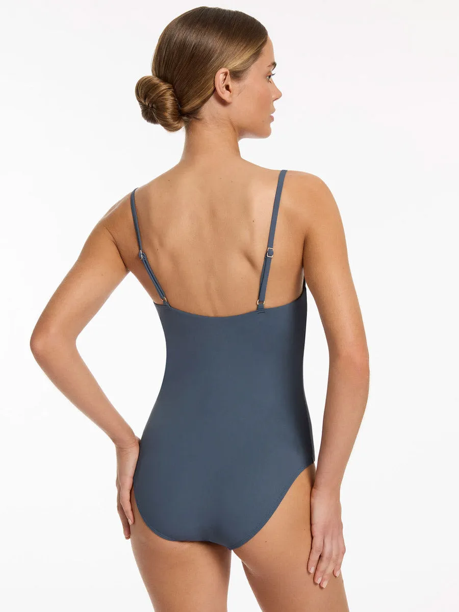 Jetset Minimal Tank One Piece In Steel Blue