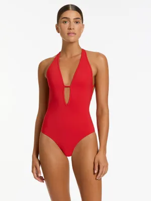 Jetset Plunge One Piece in Rosso