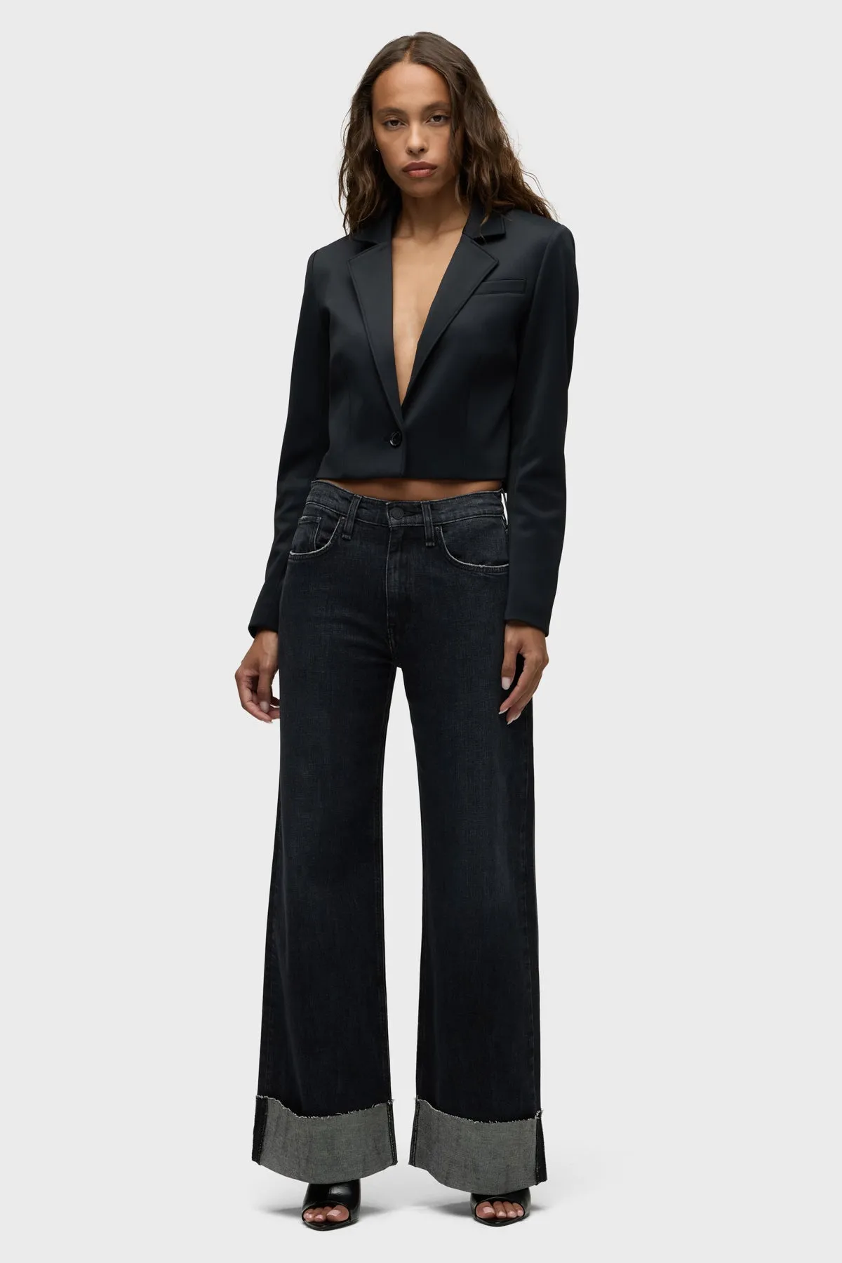 Jodie Wide Leg Petite Jean w/ Cuff
