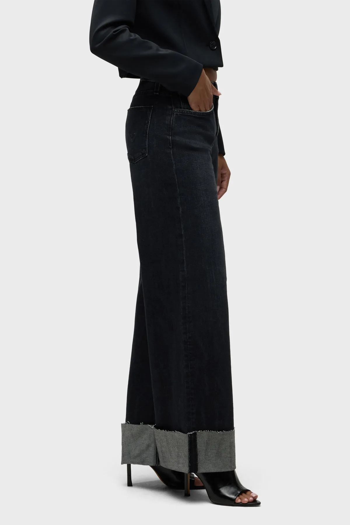 Jodie Wide Leg Petite Jean w/ Cuff