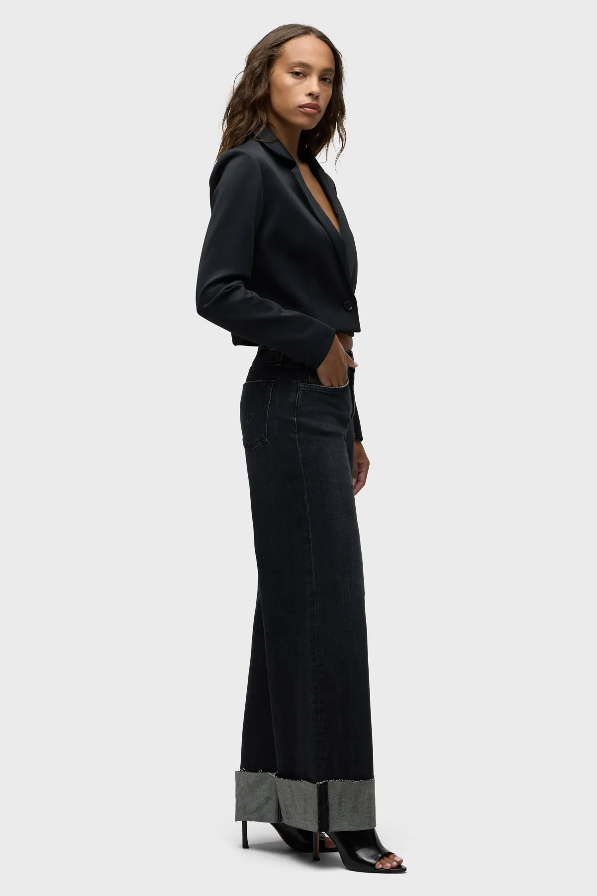 Jodie Wide Leg Petite Jean w/ Cuff