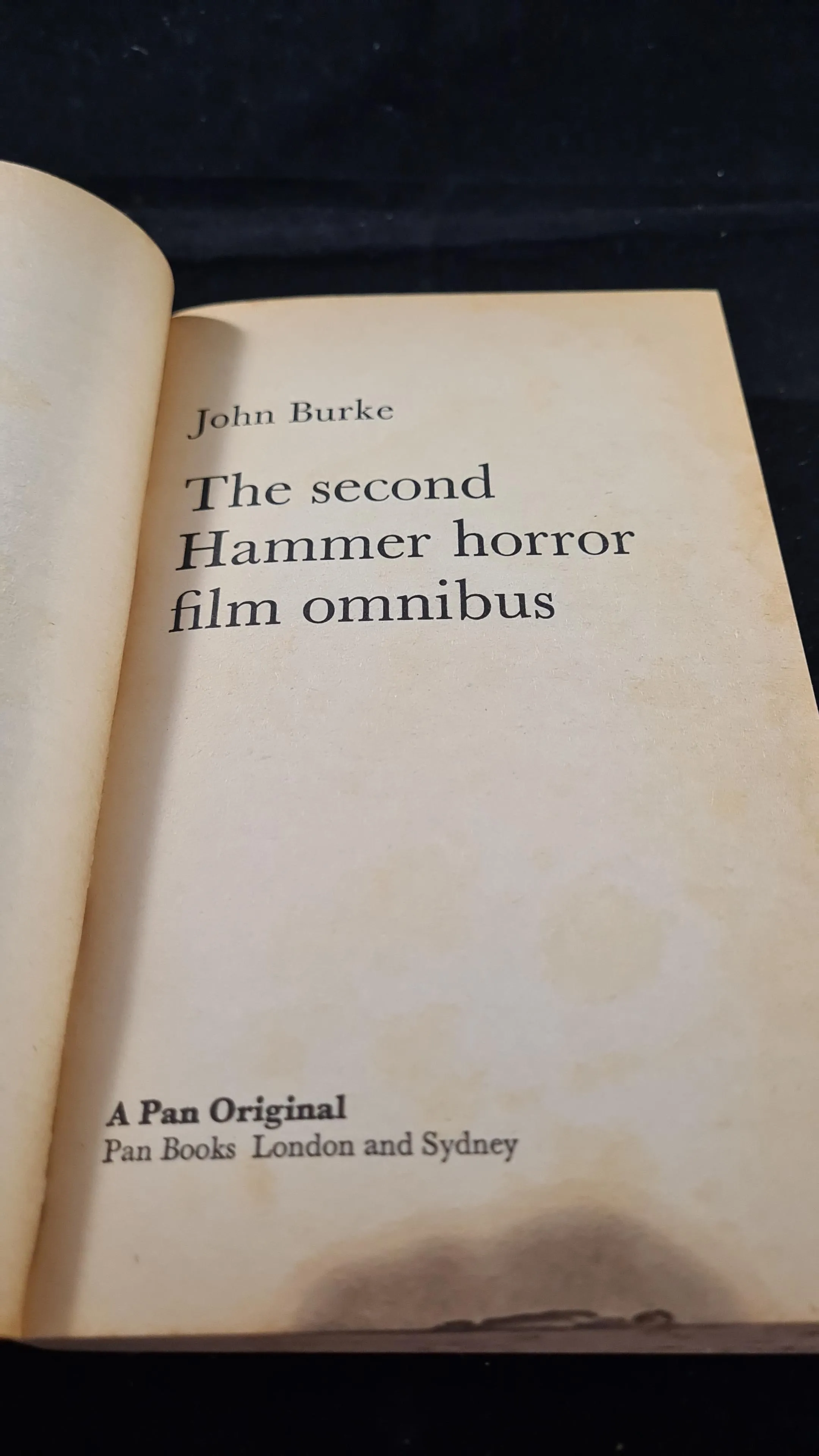 John Burke - The Hammer Horror Omnibus & 2nd Book, Pan Books, 1966 & 67, Paperbacks