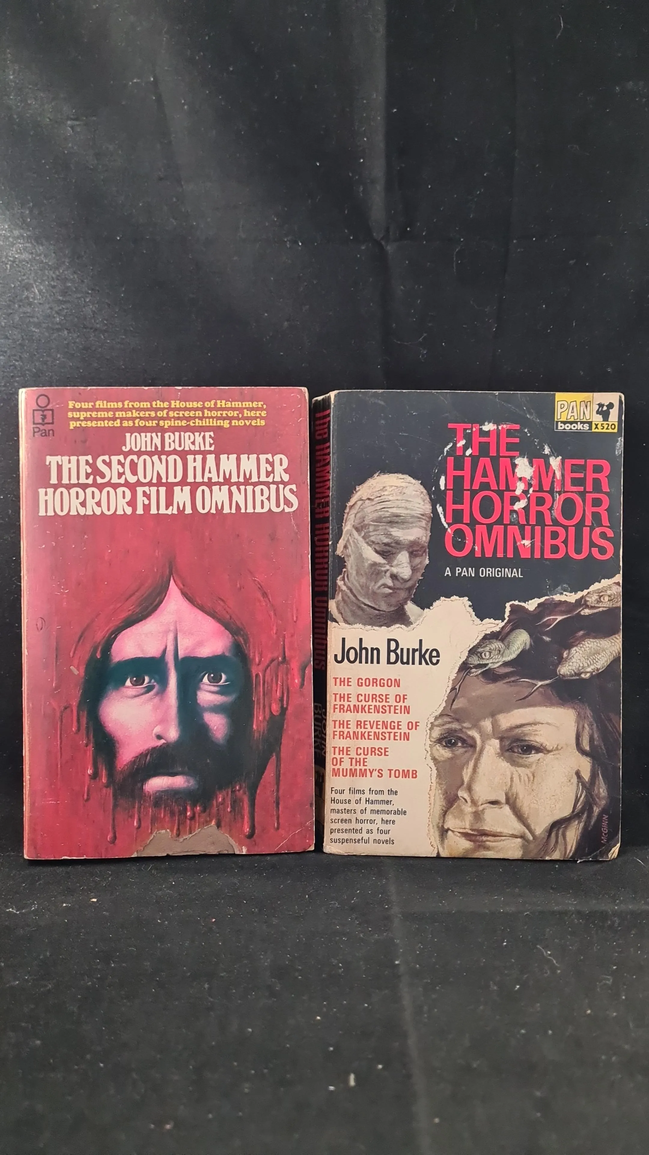 John Burke - The Hammer Horror Omnibus & 2nd Book, Pan Books, 1966 & 67, Paperbacks