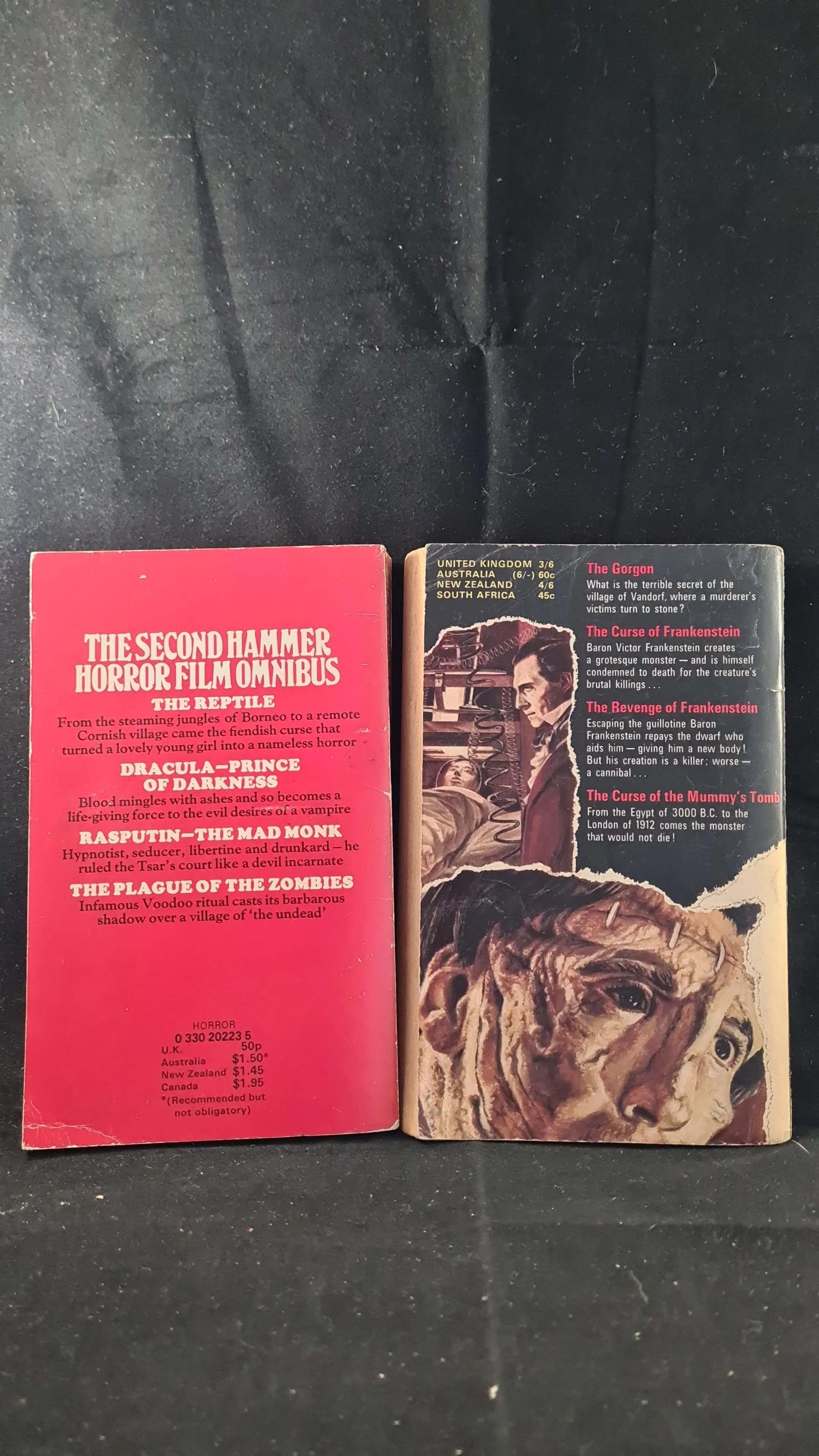 John Burke - The Hammer Horror Omnibus & 2nd Book, Pan Books, 1966 & 67, Paperbacks