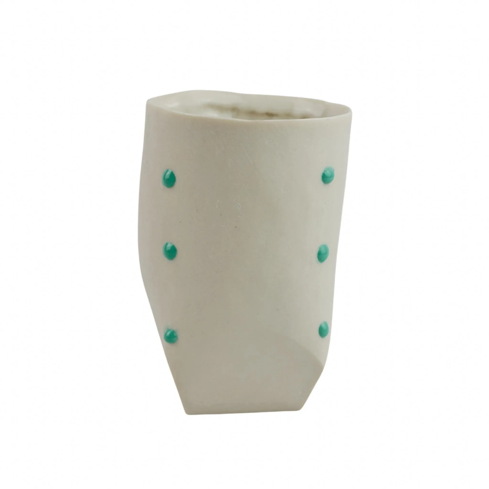 Josh Van Stippen Porcelain Seafoam Glaze Dot Cup