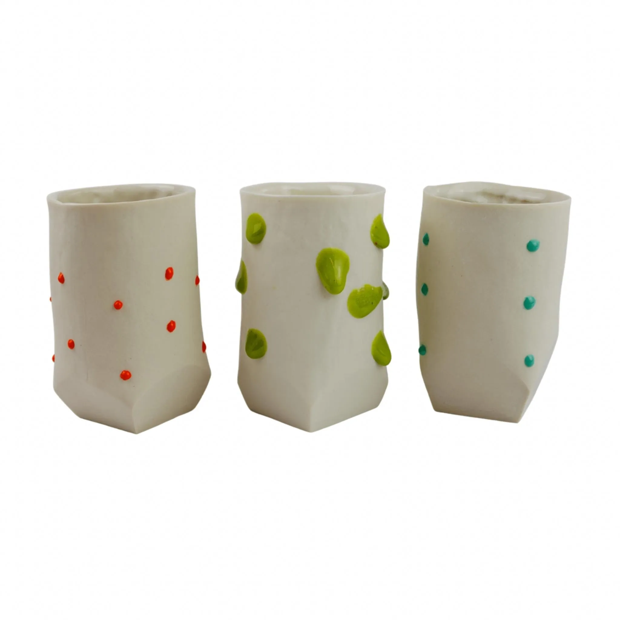 Josh Van Stippen Porcelain Seafoam Glaze Dot Cup