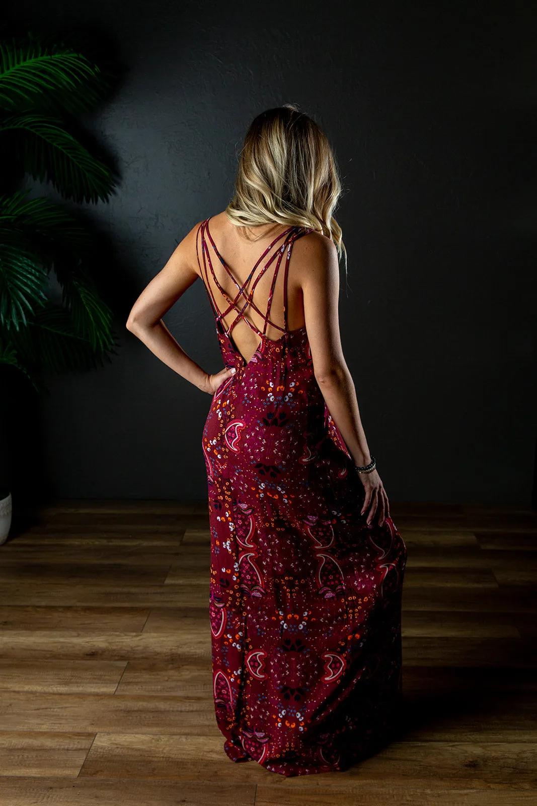 JULIE MAXI DRESS BURGUNDY