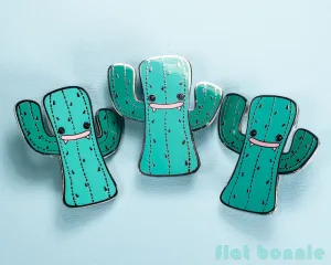 Kawaii Cactus enamel pin - Cute hard enamel pin - Cloisonné lapel pin