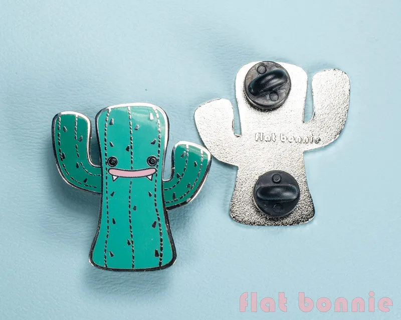 Kawaii Cactus enamel pin - Cute hard enamel pin - Cloisonné lapel pin