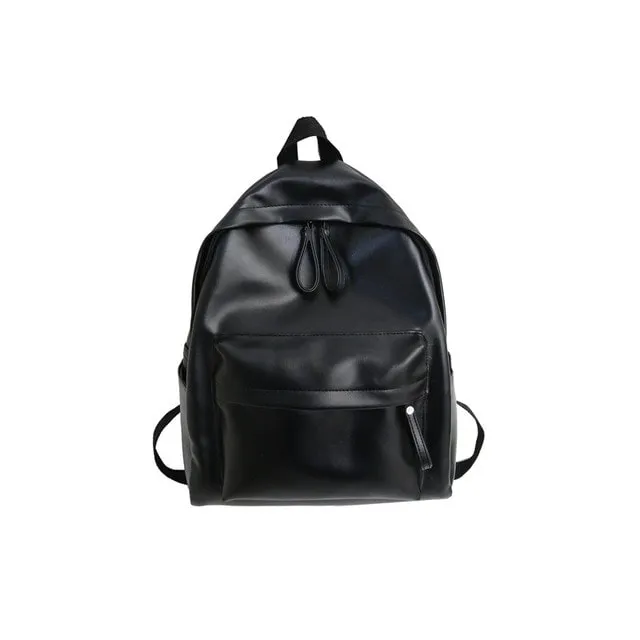 Kawaii Preppy Style Leather Backpack