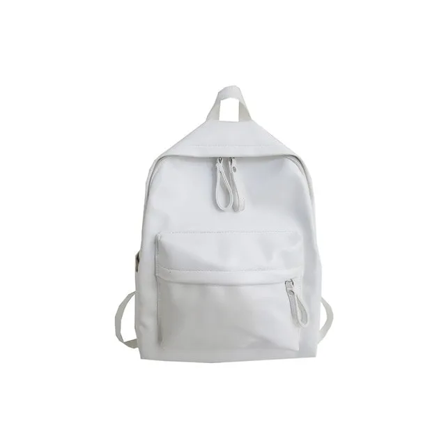Kawaii Preppy Style Leather Backpack