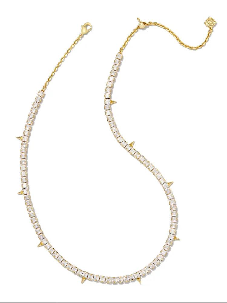 Kendra Scott Jacqueline Tennis Necklace - Gold & White