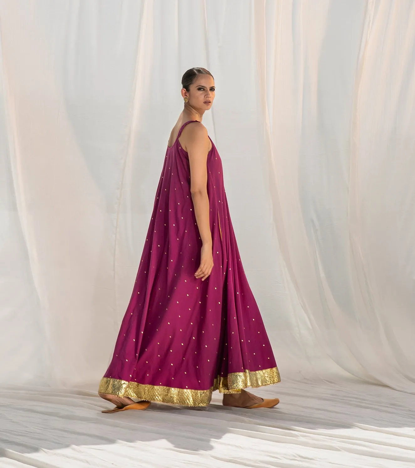 Khara Kapas   I   Jamun Flared Maxi