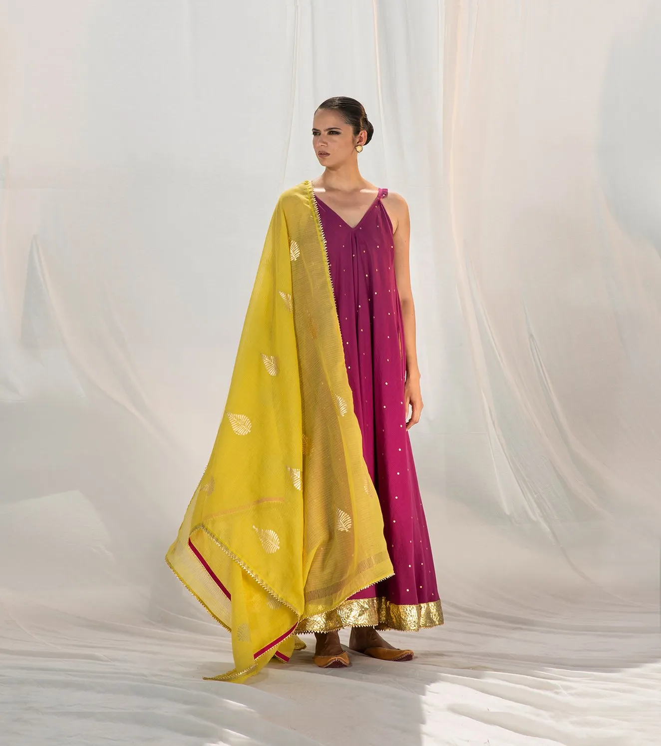 Khara Kapas   I   Jamun Flared Maxi