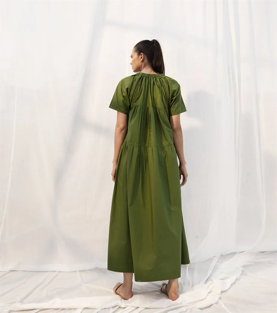 Khara Kapas   I   Meadow Dress     Sienna Collection Fern Green KK-PF21-17