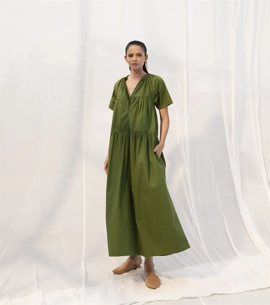 Khara Kapas   I   Meadow Dress     Sienna Collection Fern Green KK-PF21-17