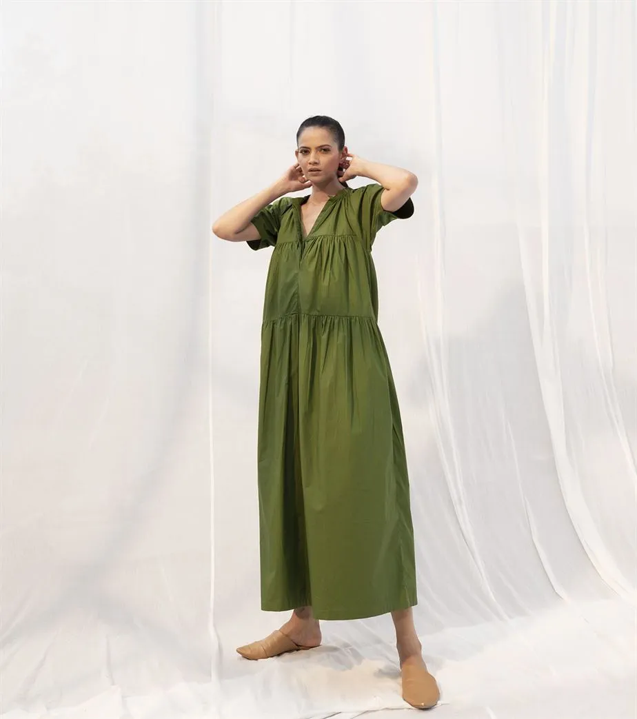 Khara Kapas   I   Meadow Dress     Sienna Collection Fern Green KK-PF21-17