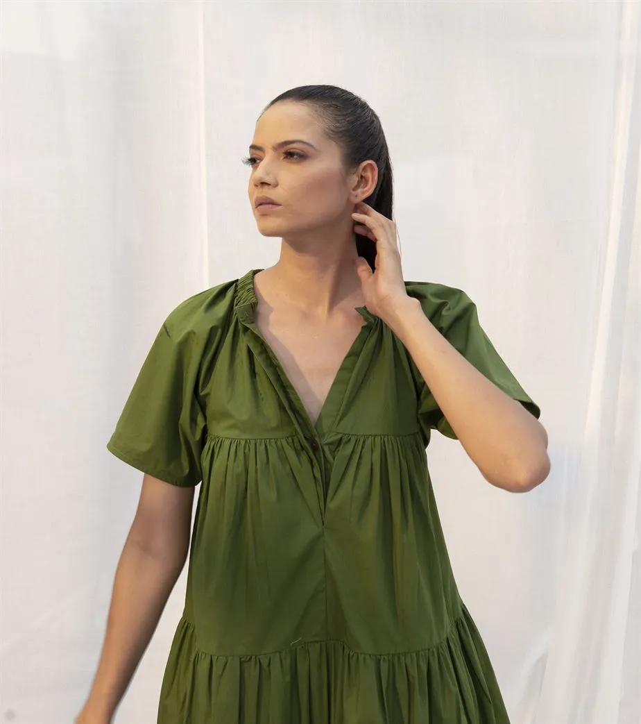 Khara Kapas   I   Meadow Dress     Sienna Collection Fern Green KK-PF21-17