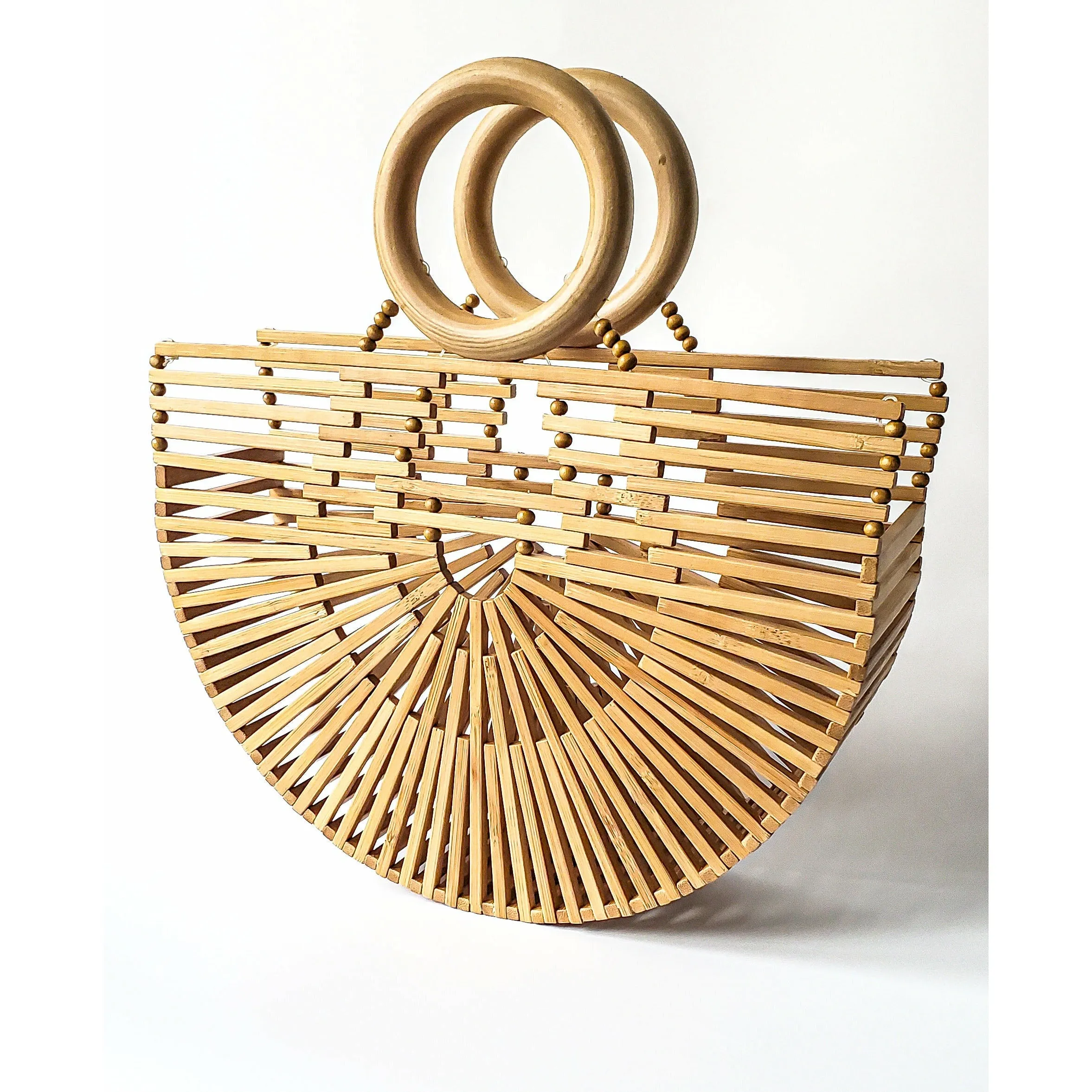 Kiara Handle Moon Bamboo Tote Bag