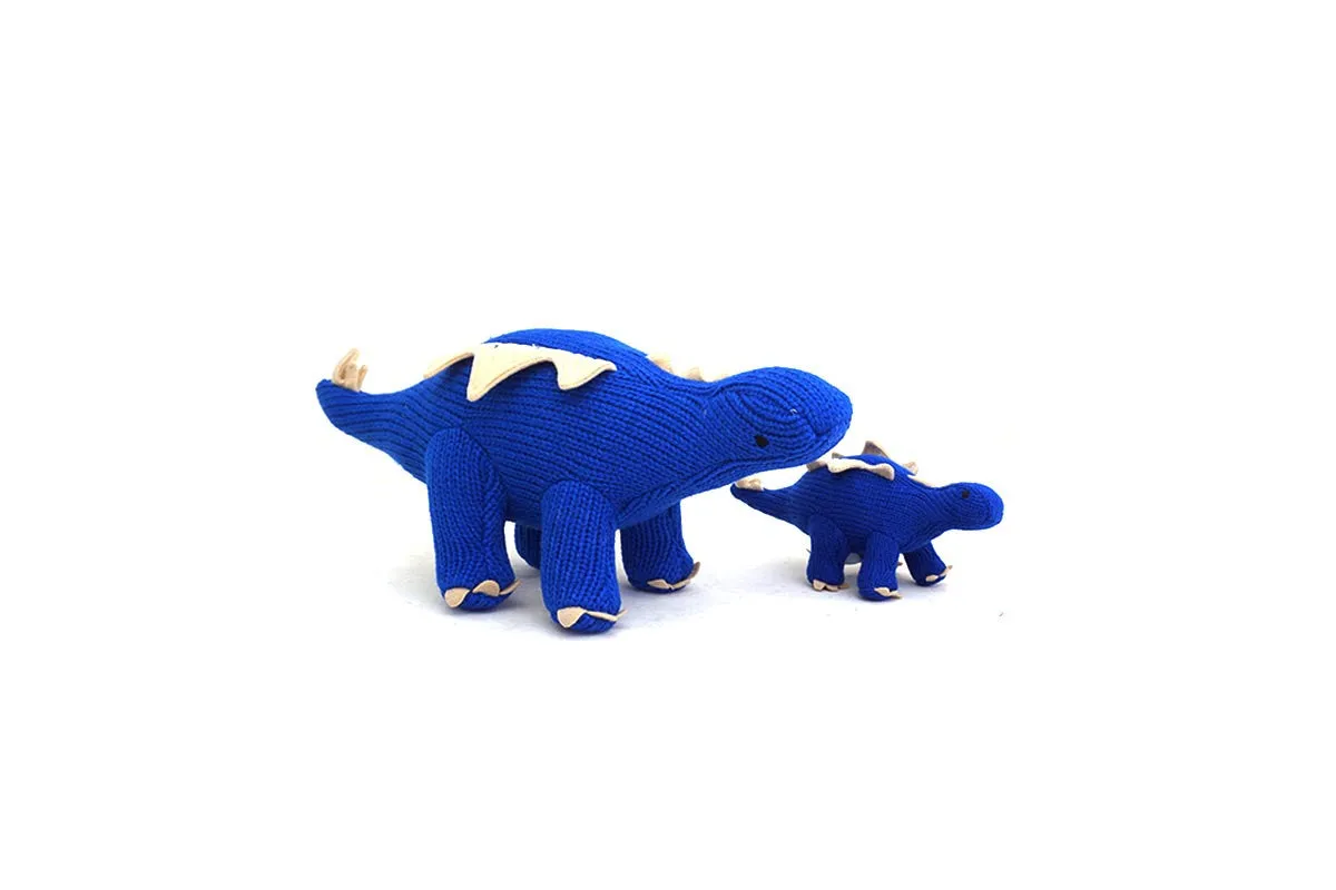 Knitted Blue Fair Trade Stegosaurus