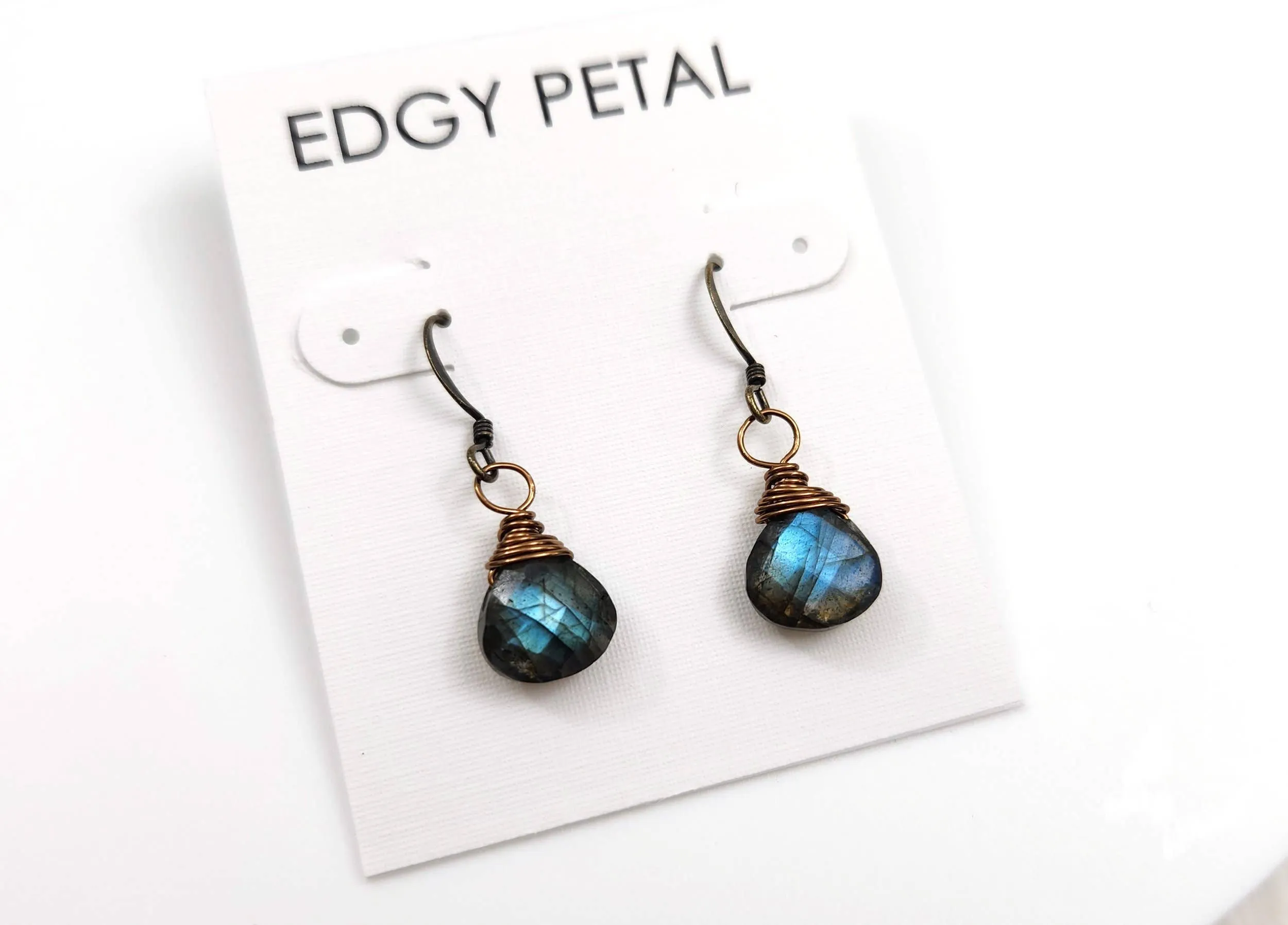 Labradorite Wire Wrapped Earrings