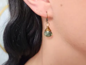 Labradorite Wire Wrapped Earrings