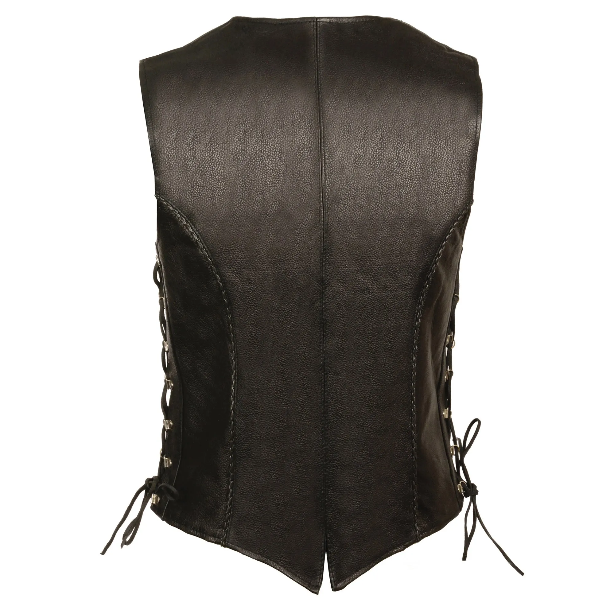 Ladies Snap Front Vest w/ Thin Braid