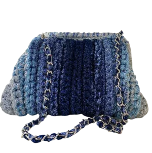 Large Tum Bag in Navy and Silver