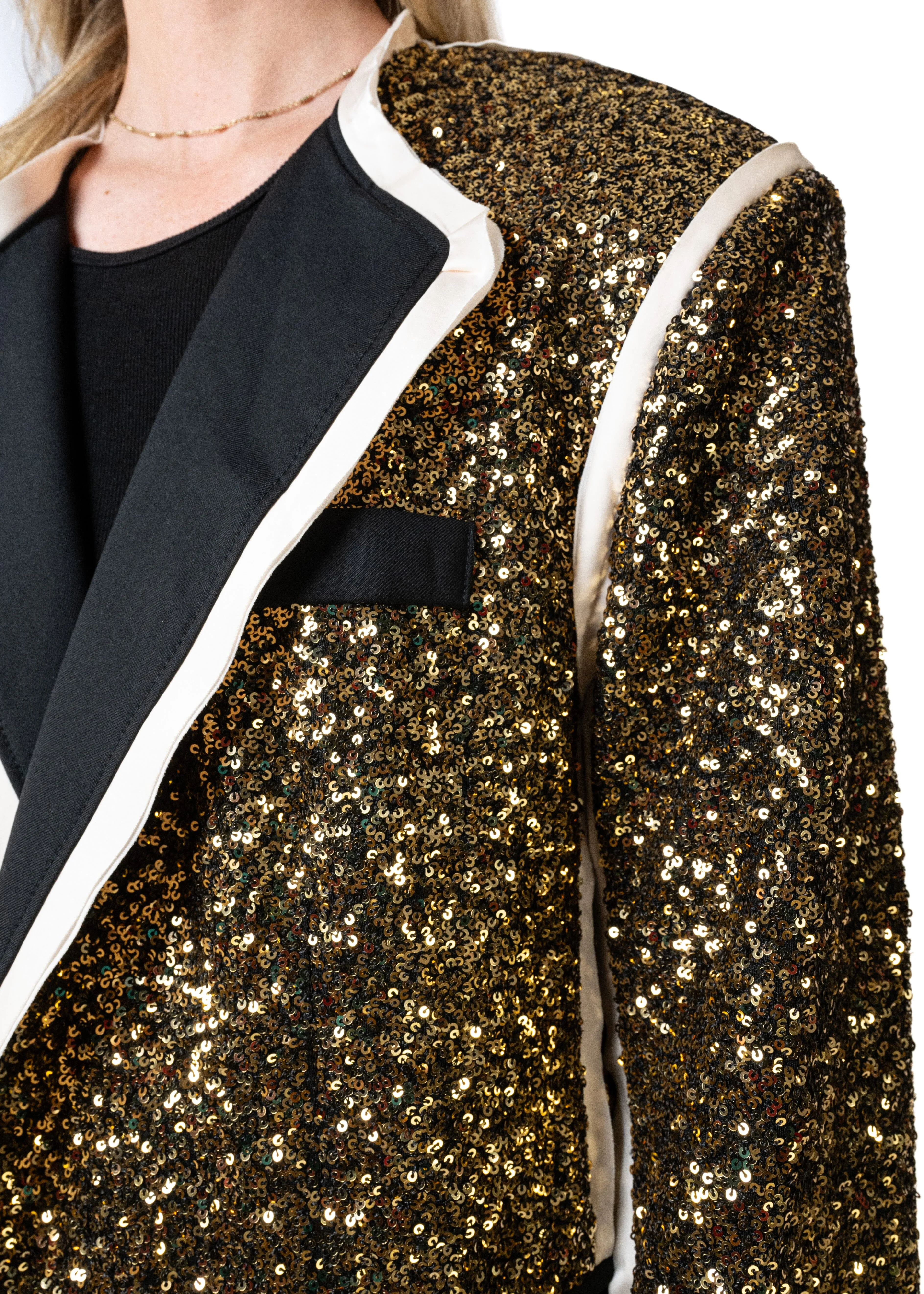 Layered Gold Sequin Blazer