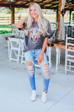 Leopard Queen Graphic Tee - Black