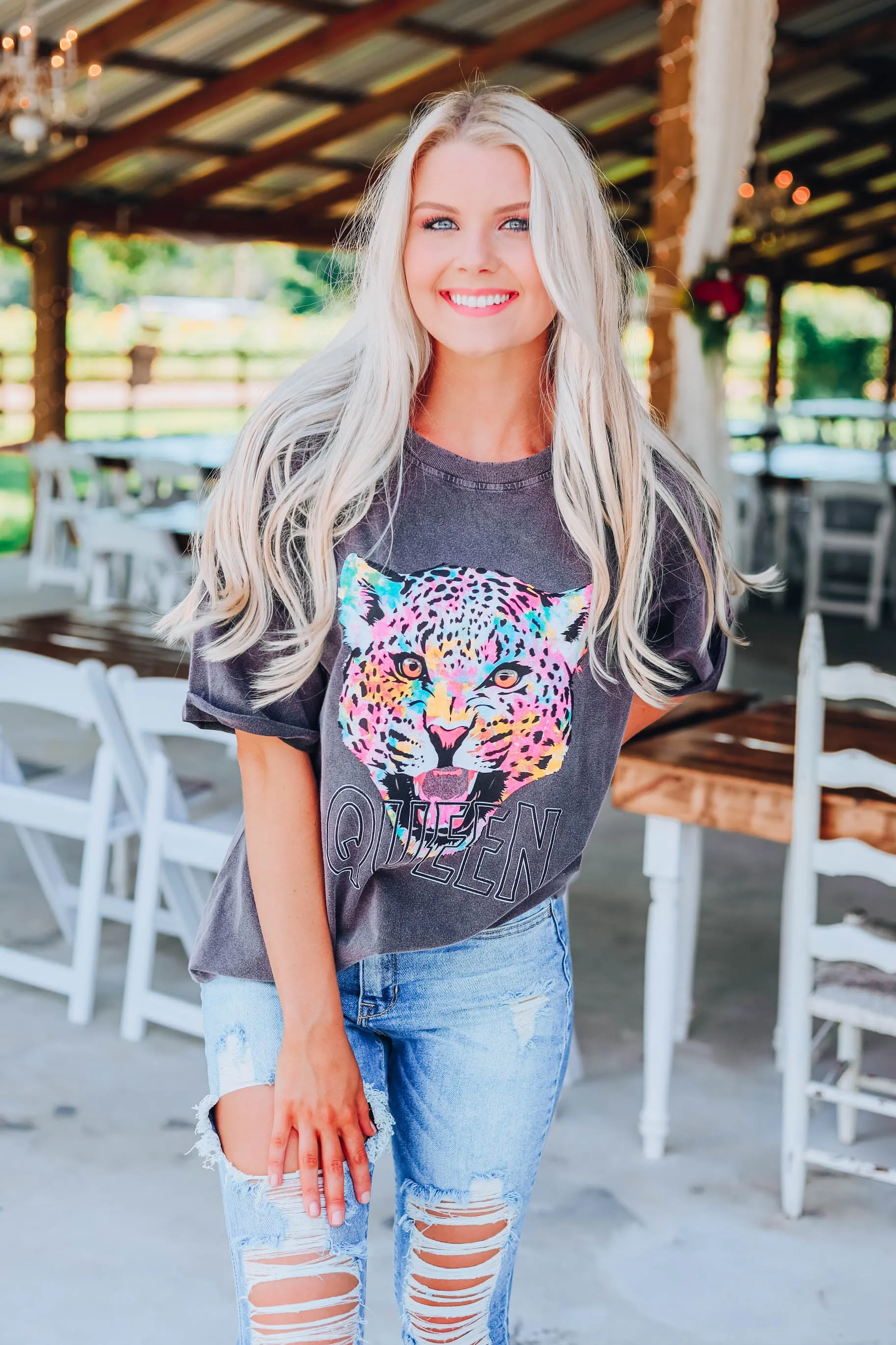 Leopard Queen Graphic Tee - Black