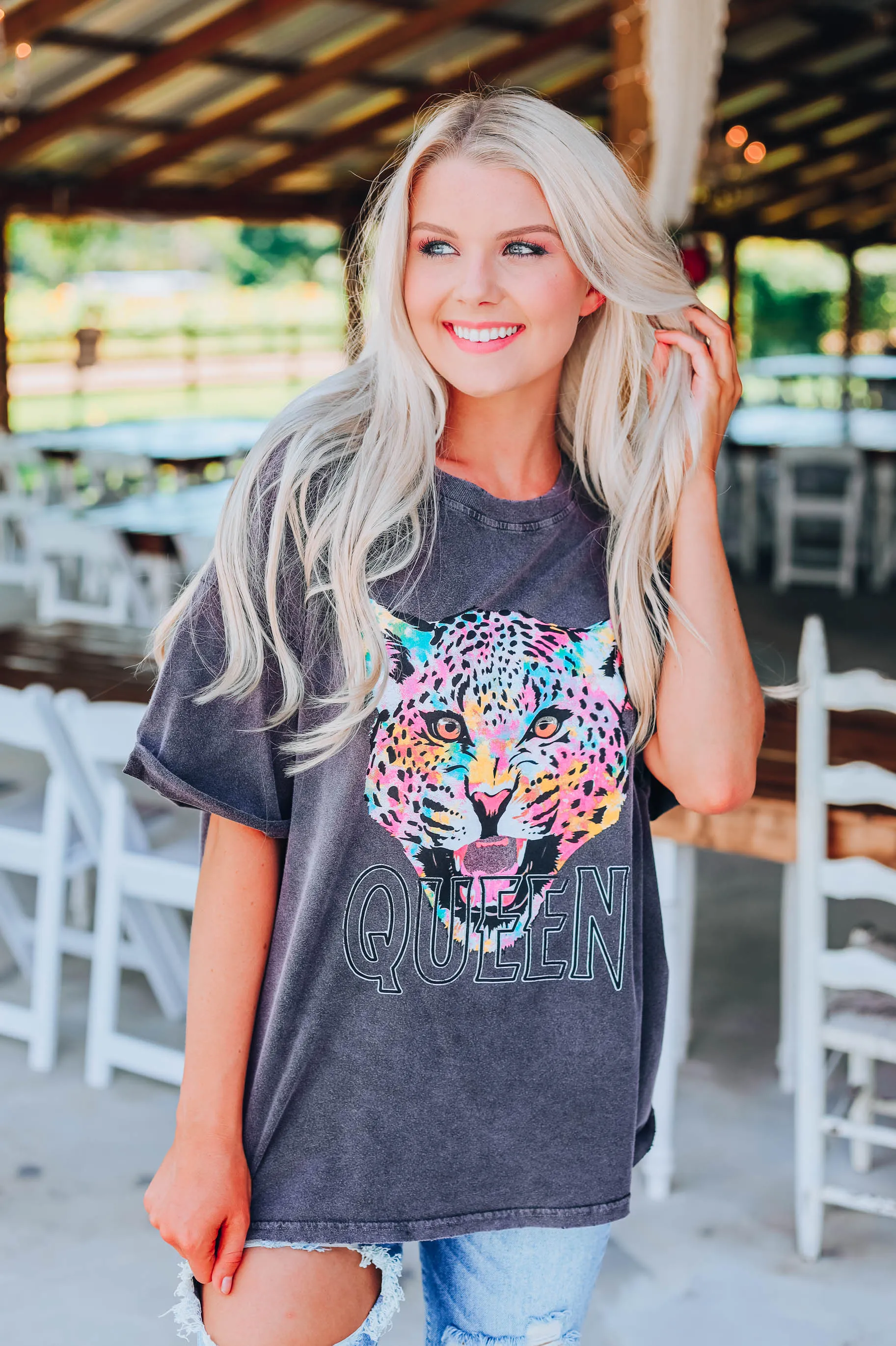 Leopard Queen Graphic Tee - Black