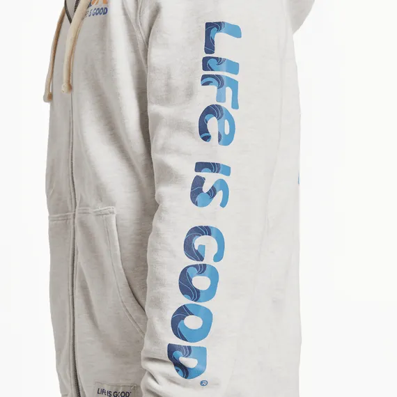 Life is Good Men's The Earth has Music Guitar Simply True Fleece Zip Hoodie