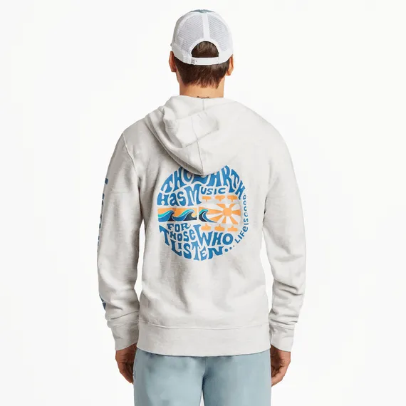 Life is Good Men's The Earth has Music Guitar Simply True Fleece Zip Hoodie