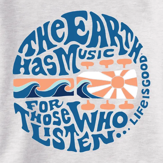 Life is Good Men's The Earth has Music Guitar Simply True Fleece Zip Hoodie