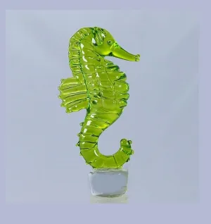 Light Green Seahorse Hand Crafted Bottle Stopper